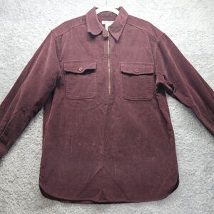 Eddie Bauer Womens Vintage Corduroy Shirt Medium Longsleeve 90s Thick Casual